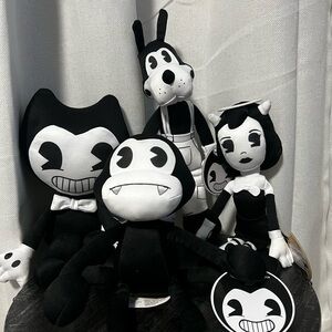 JAKKS PACIFIC Bendy & The Ink Machine 9" Plush Set BENDY BORIS EDGAR ALICE NWT
